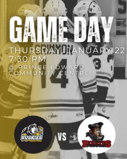 Game day energy 🔥
Huskies vs Pirates 
📍 Prince Edward Community Centre
🕢 7:30 PM

Be there. Be loud. Let’s go Huskies