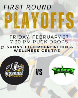 The Huskies take on the Trent Hills as playoff hockey heats up 🔥

🗓 Feb 27 | 7:30 PM
📍 Sunny Life Recreation & Wellness Centre

Playoff energy!