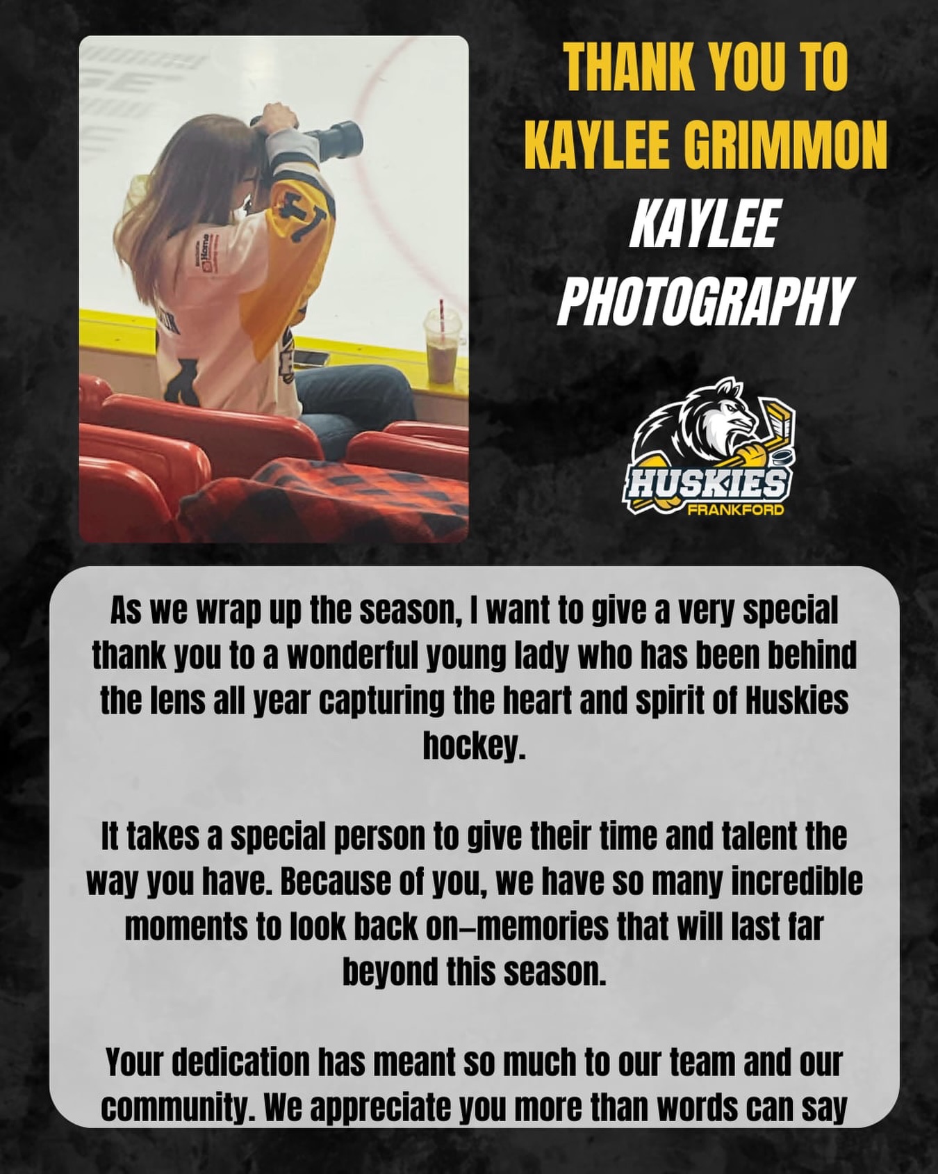 Your dedication has meant so much to our team and our community. We appreciate you more than words can say
