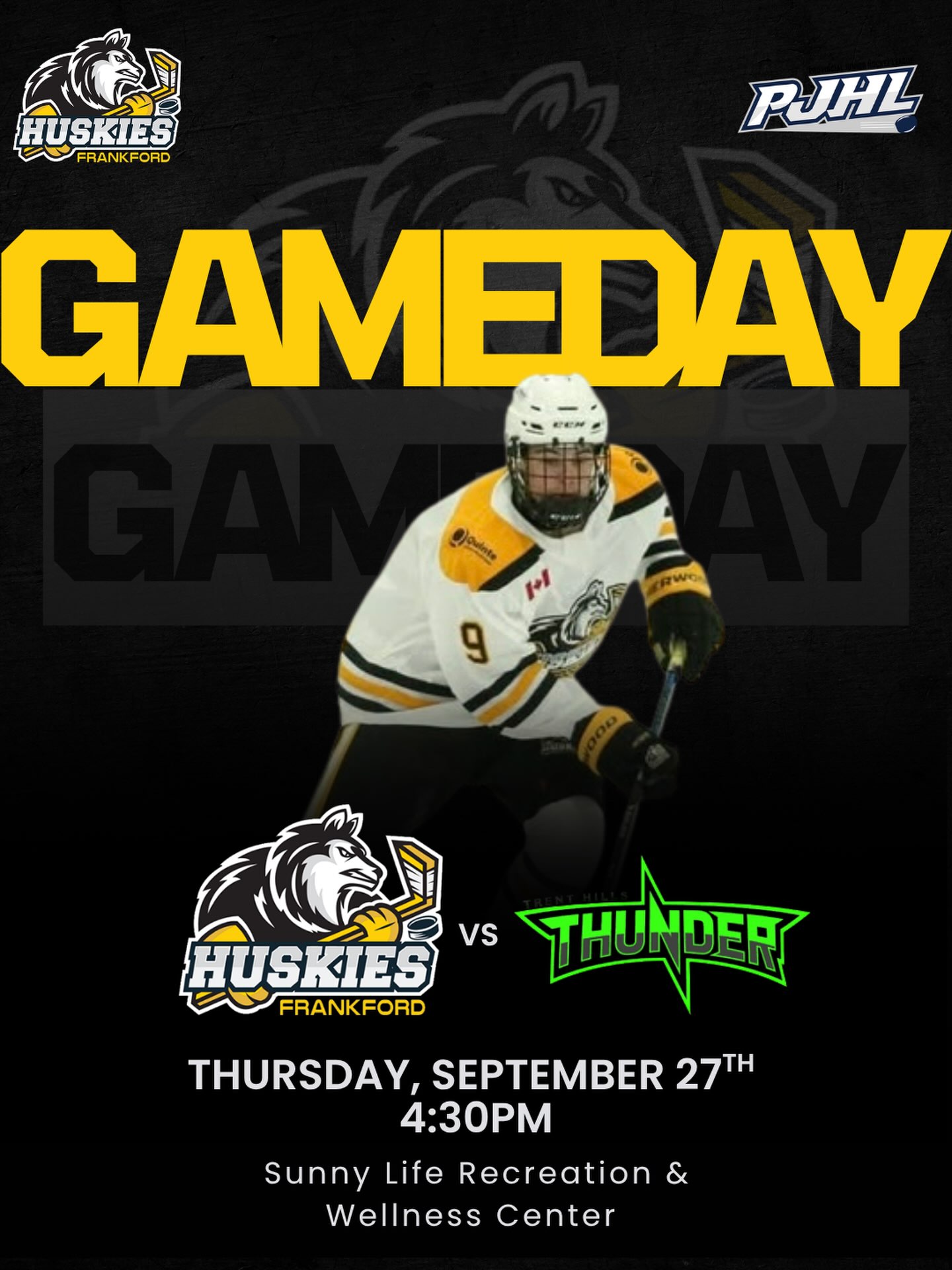 The Huskies are headed to Trent Hills to take on the Thunder tonight at 4:30!