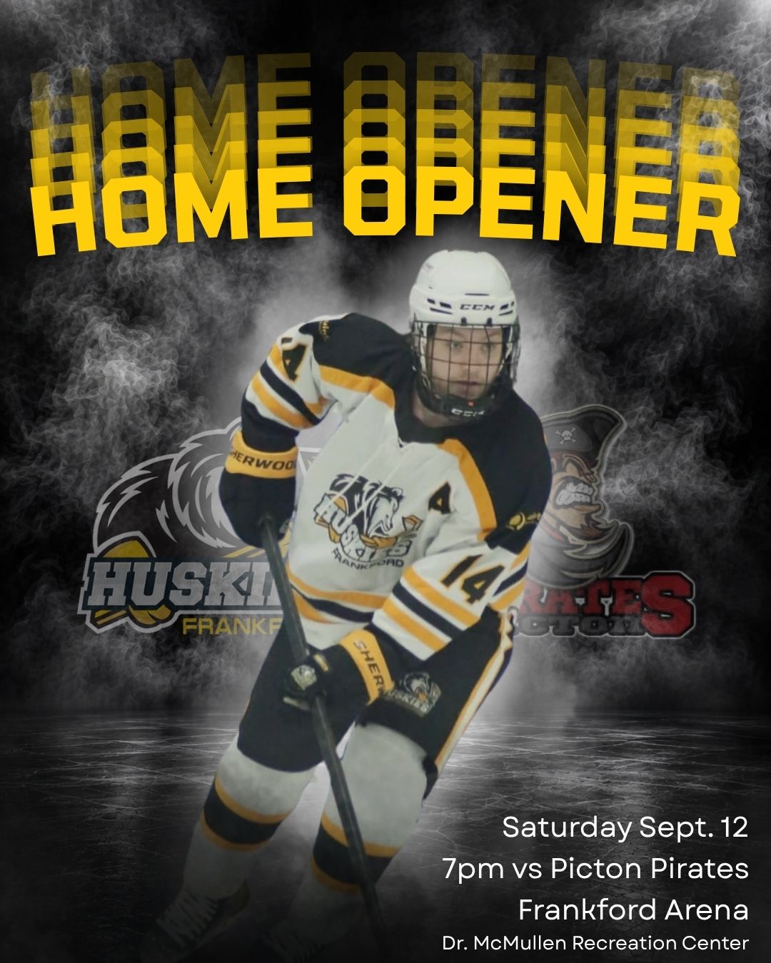 Start the countdown!

Your Huskies are back at the Den on September 12th for their home opener vs. the Picton Pirates!