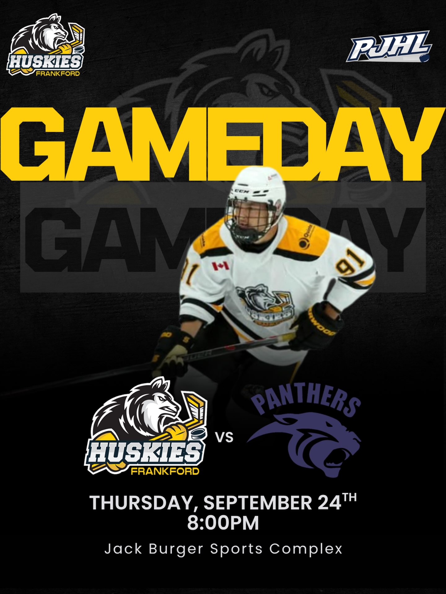 The Huskies are on the road to take on the Port Hope Panthers tonight at 8pm!